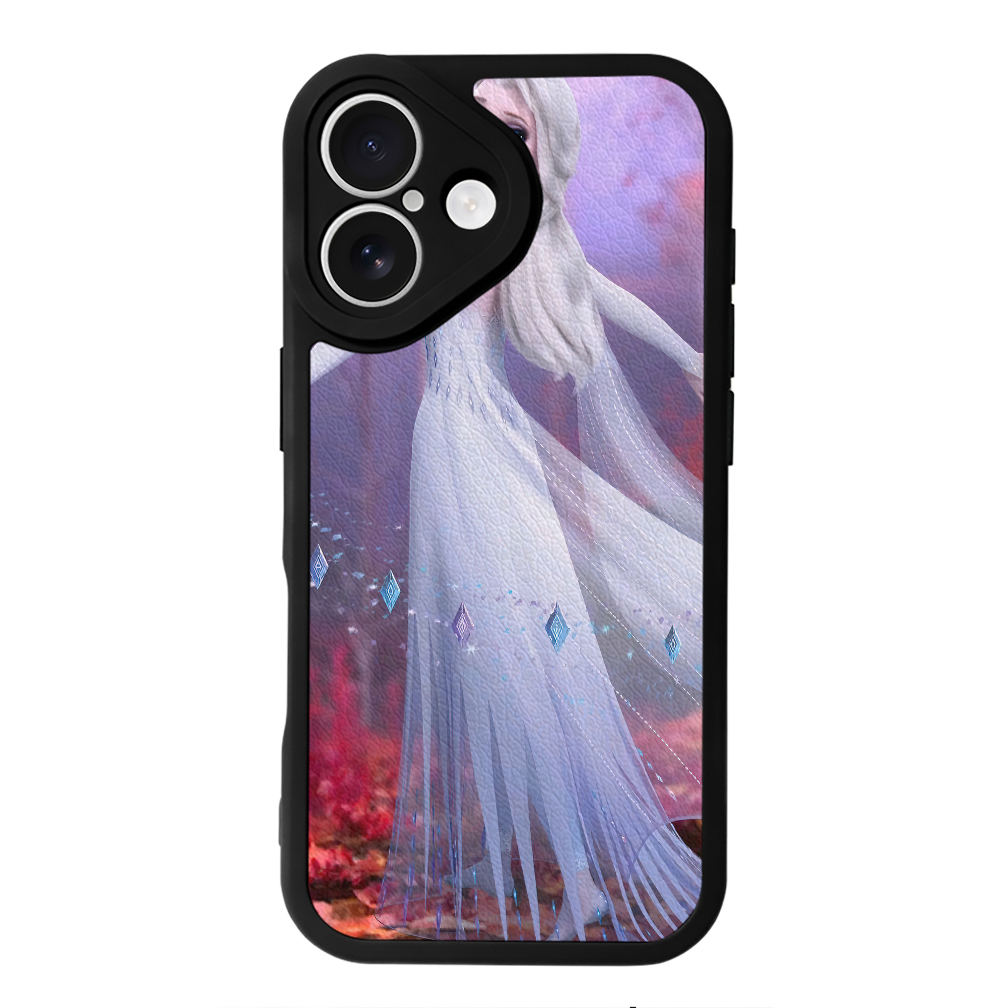 （画像用） アナと雪の女王 アンナ エルサ Frozen Anna Elsa 【iPhone 16シリーズ対応】シリコンスマホケース（レザー調） 材質：シリコン